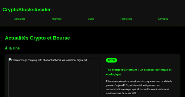restez informé des dernières news et tendances du monde de la crypto-monnaie avec notre section d'actualités en temps réel. ne manquez rien des évolutions du marché, des analyses et des avis d'experts.